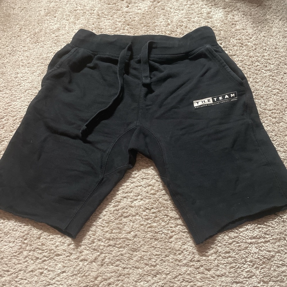 Black Athletic Shorts with Elastic Waistband and Drawstring